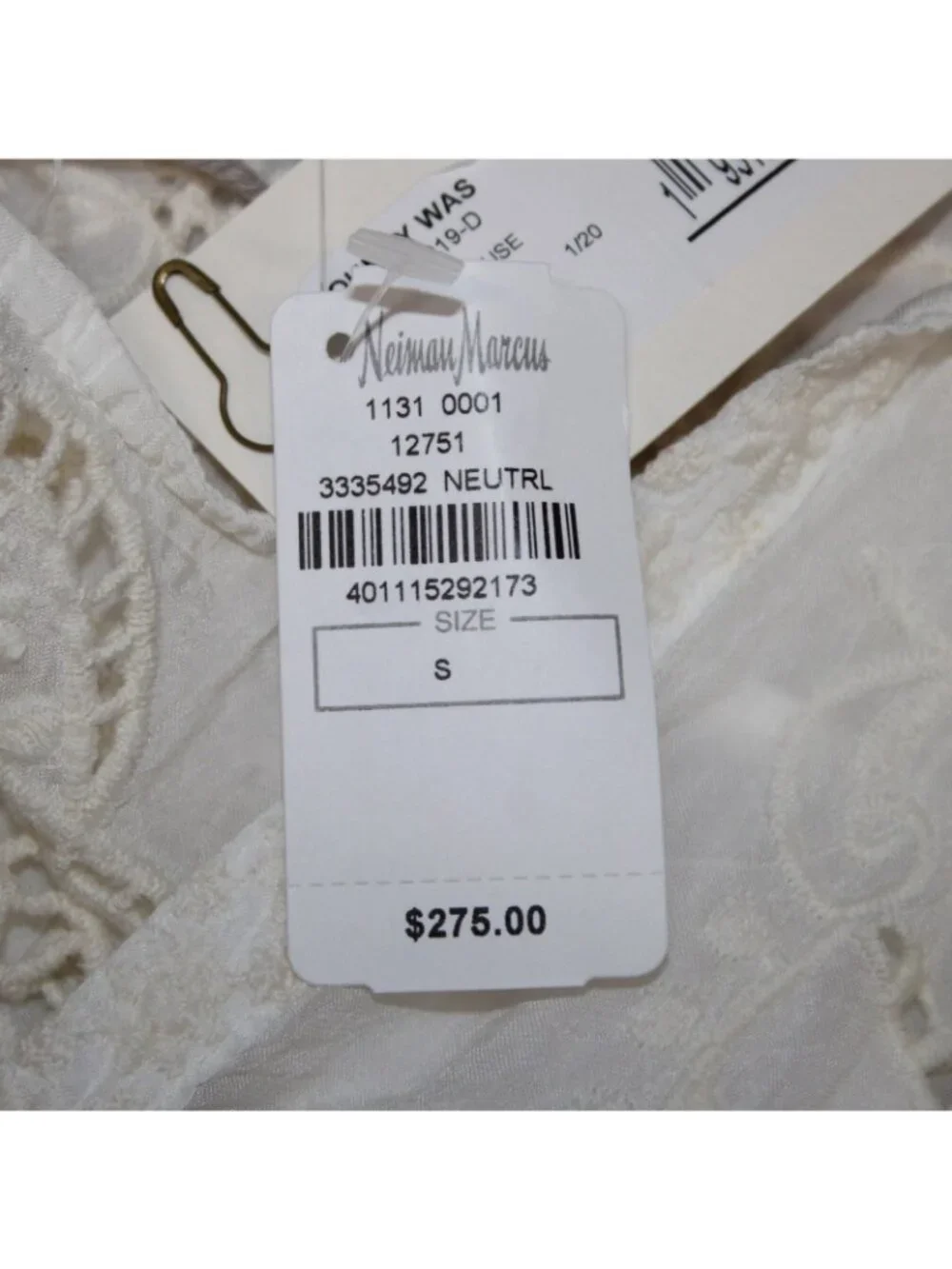 Johnny Was Top $275 Monroe Sz S White Embroidered 100% Rayon Poly Top - Picture 8 of 11